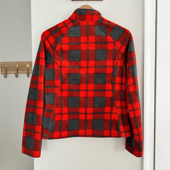 Merona grey/red plaid fleece zip jacket sz: XS - Picture 5 of 6